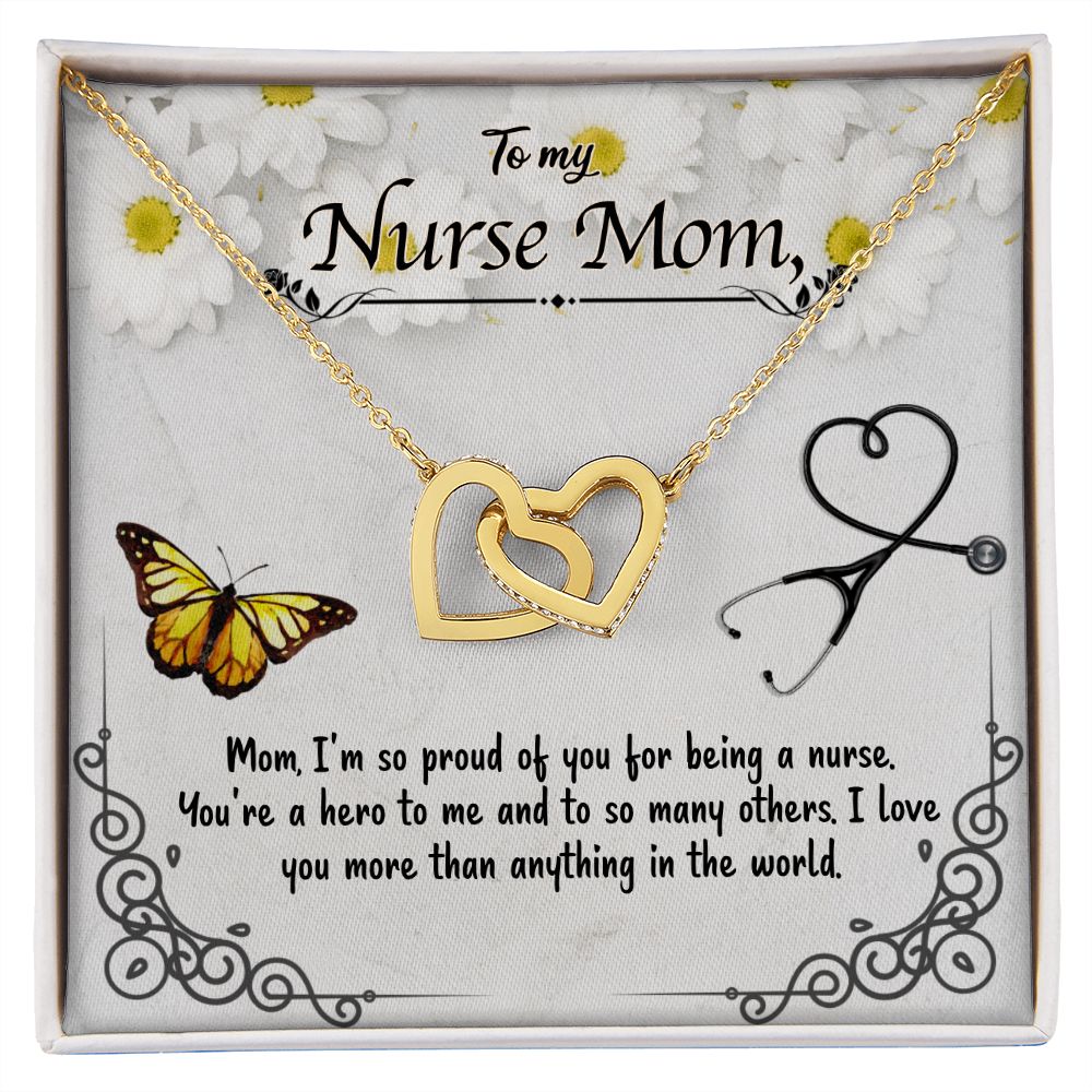 Nurse Mom - Interlocking Hearts Necklace