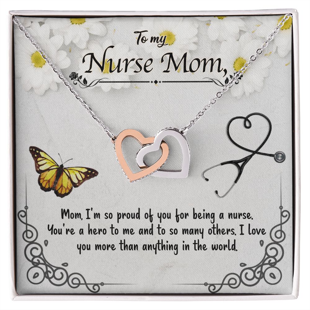 Nurse Mom - Interlocking Hearts Necklace