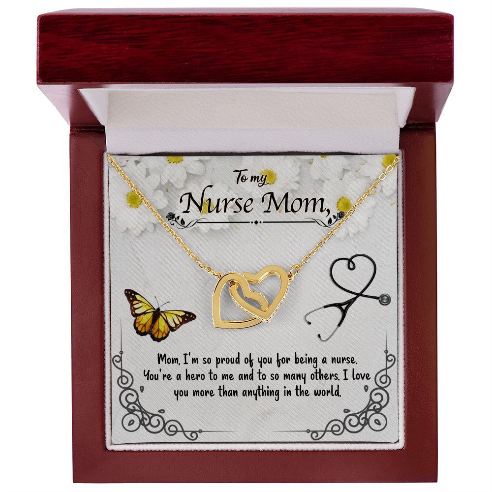 Nurse Mom - Interlocking Hearts Necklace