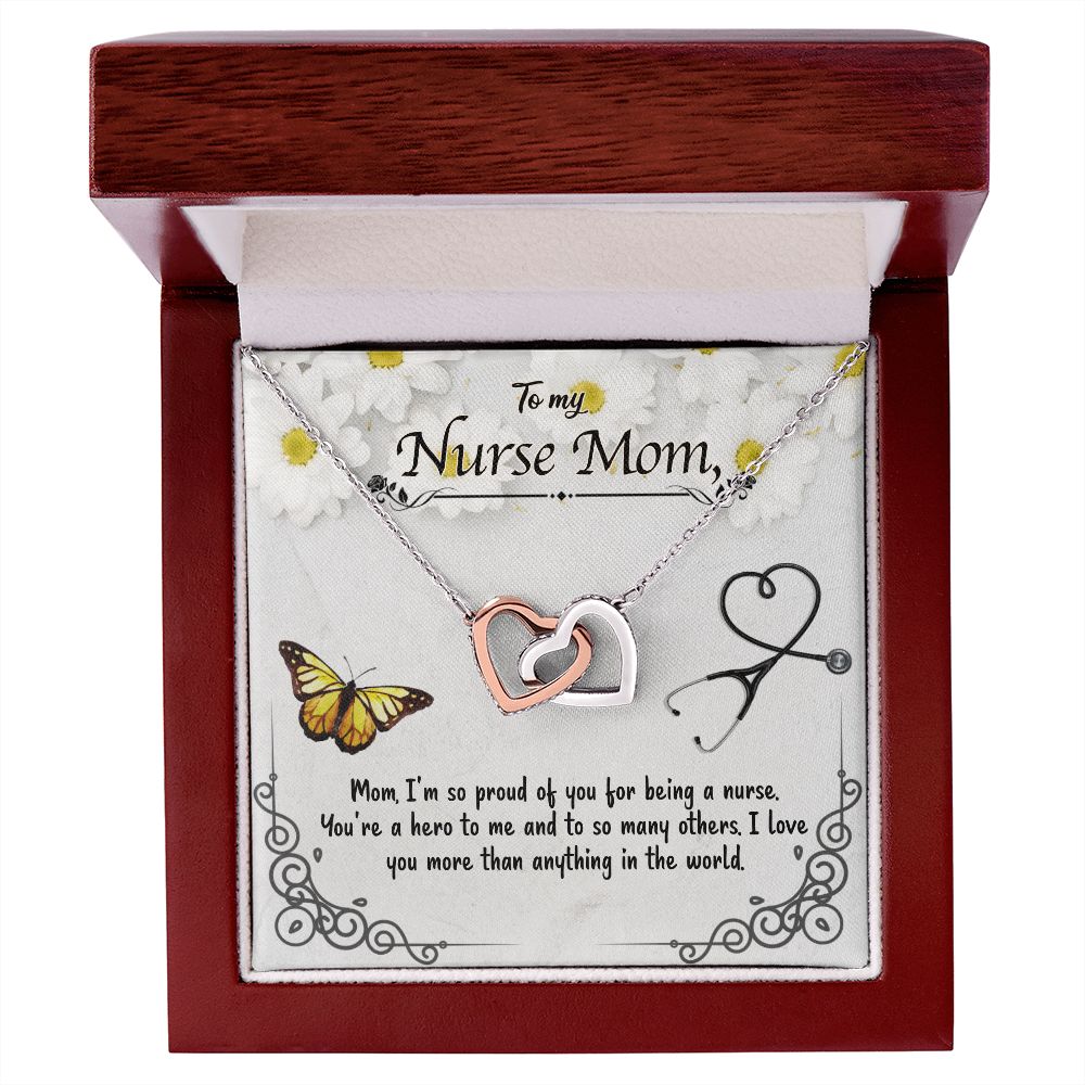 Nurse Mom - Interlocking Hearts Necklace