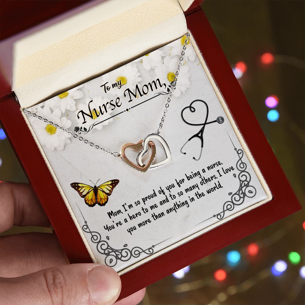 Nurse Mom - Interlocking Hearts Necklace