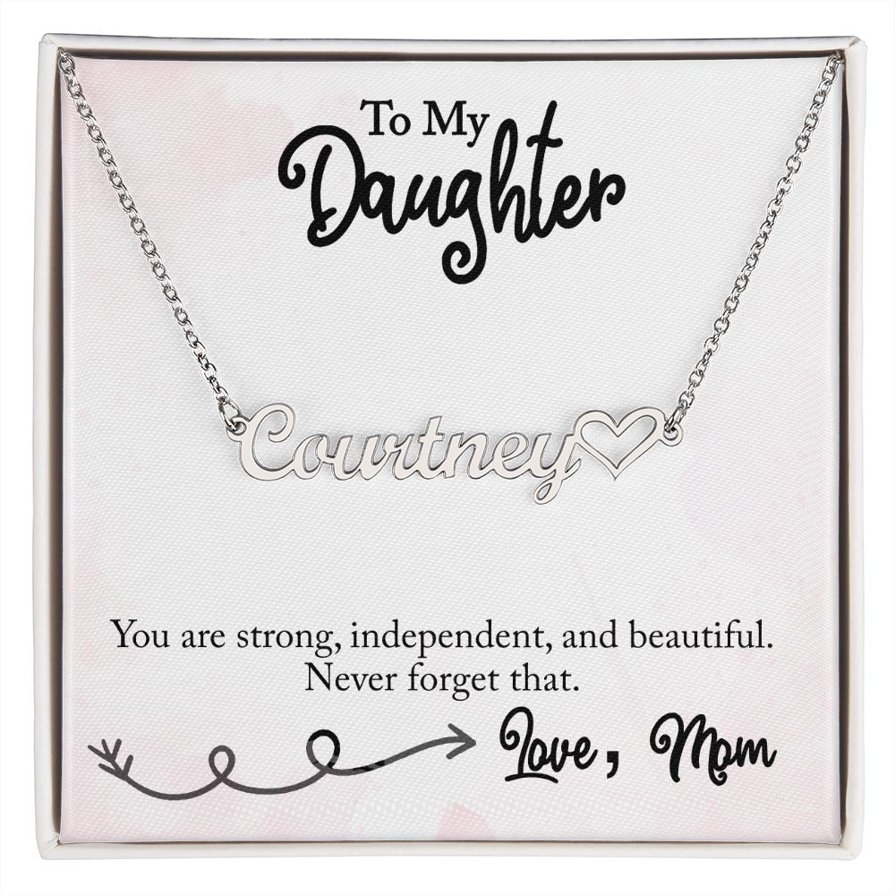 Custom Name Heart Necklace For Daughter