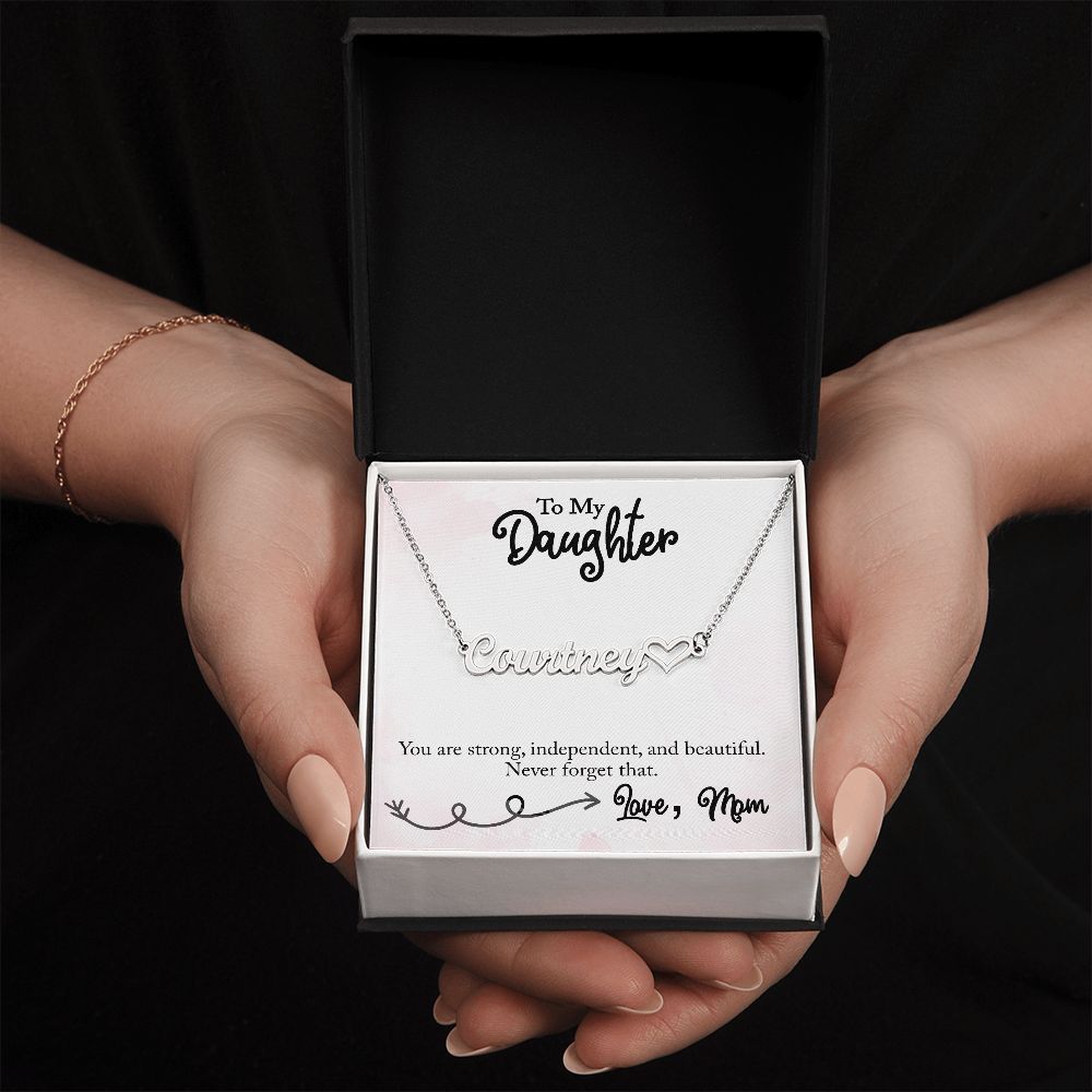 Custom Name Heart Necklace For Daughter