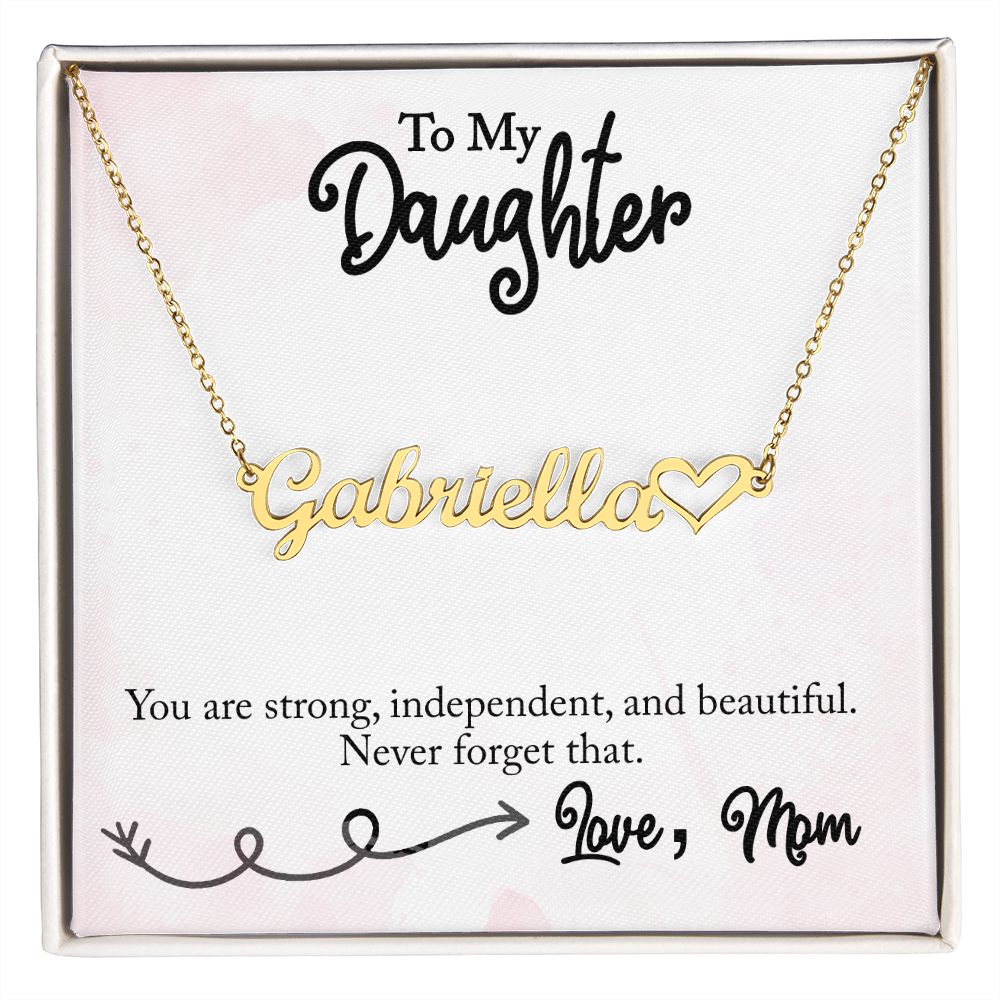 Custom Name Heart Necklace For Daughter