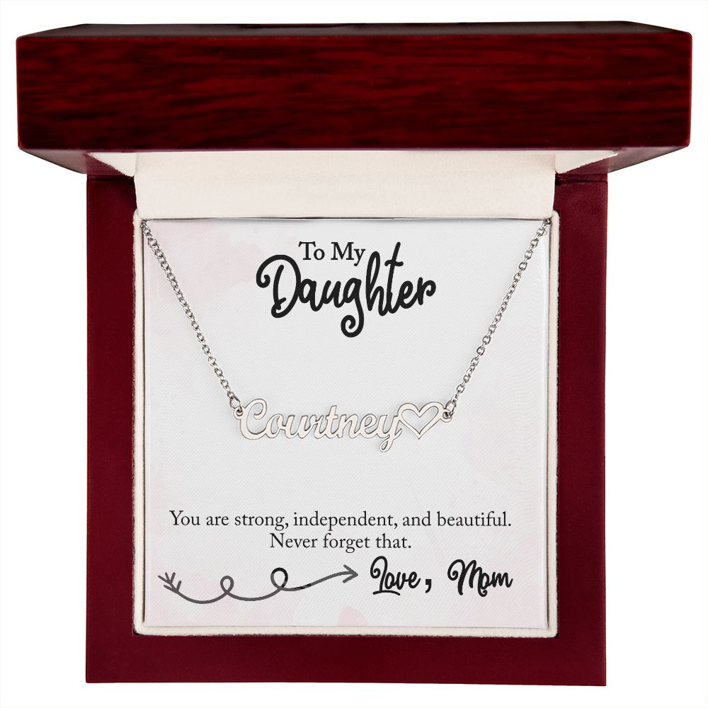 Custom Name Heart Necklace For Daughter