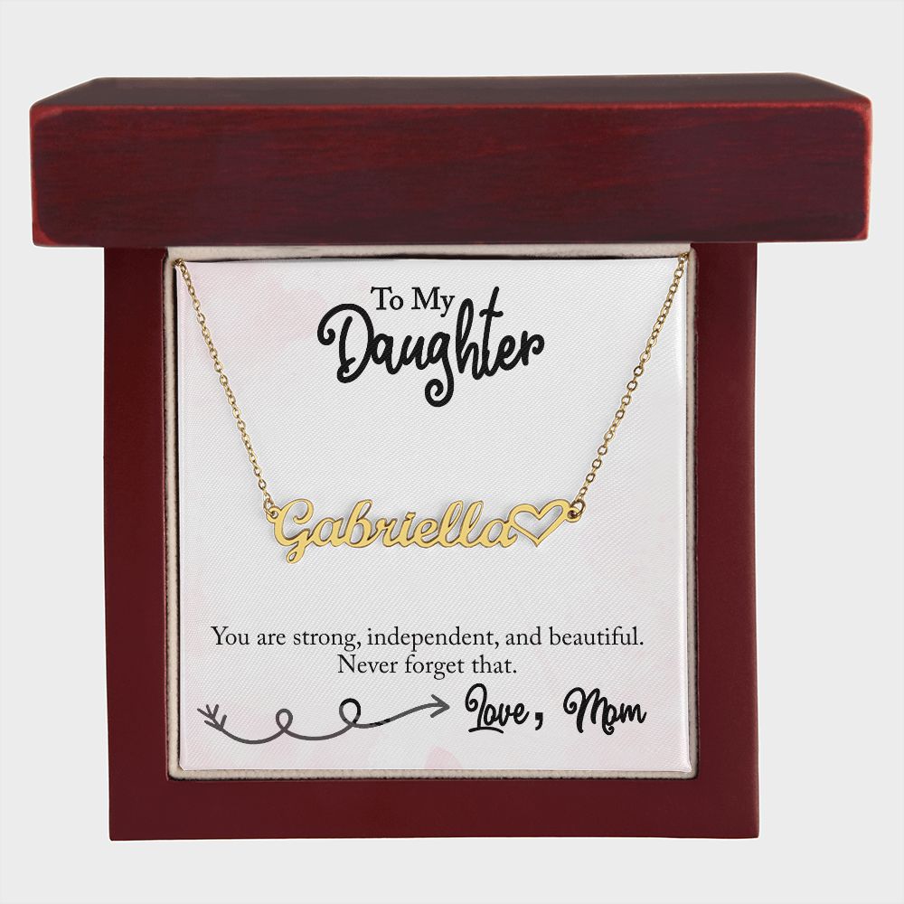 Custom Name Heart Necklace For Daughter